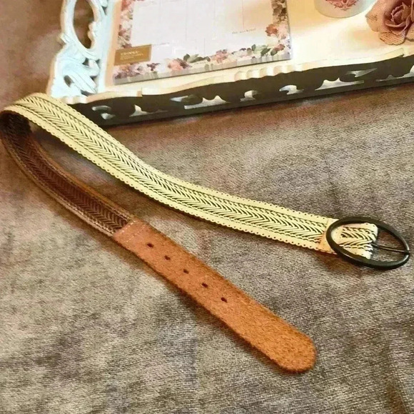 Xhilaration Genuine Leather Braided Belt - Picture 3 of 5